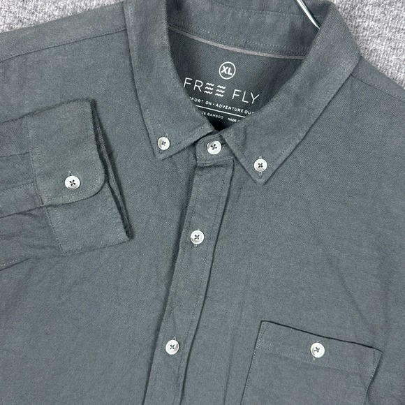 Free Fly Flannel Shirt Mens XL Gray Performance Bamboo Button Down Long Sleeve - Picture 1 of 10